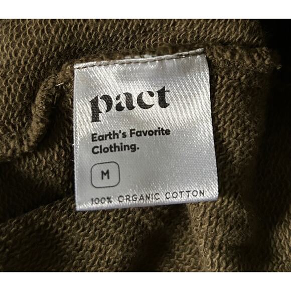 Pact Women’s Size Medium Olive Green 100% Organic Cotton Sweatshirt Cardigan - Picture 7 of 7